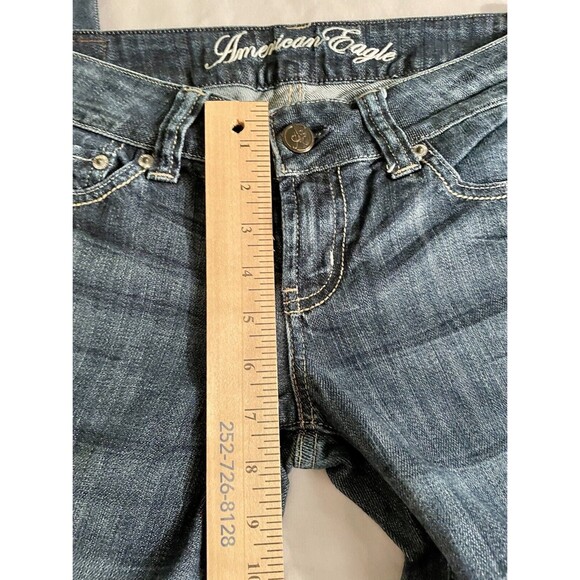 American Eagle Jeans Womens Real Flare Medium Wash Size 4 Short Live Your Life - Picture 5 of 7